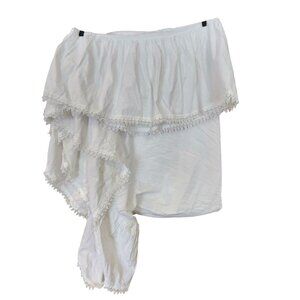 Pottery Barn Teen Full Size Love Shack Fancy White Eyelet hem bed skirt dust ruf